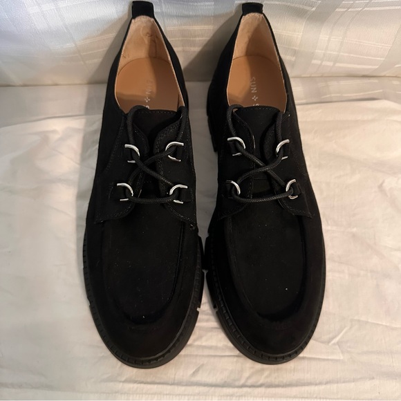 Sun + Stone Black Lace Loafer Flats - Picture 6 of 11